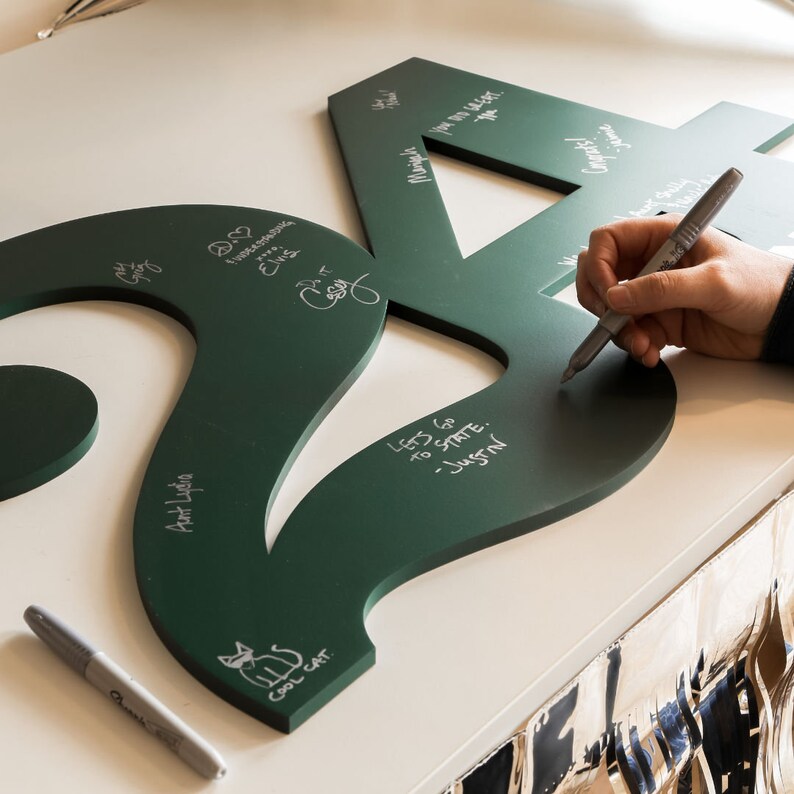 2024 24 large green graduation guest book