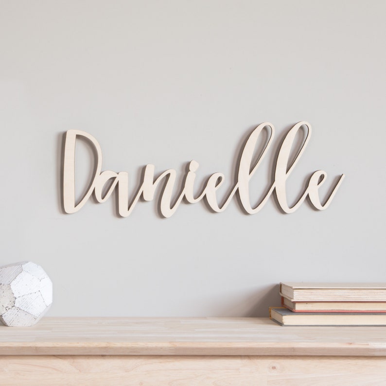 Script Wooden Letters Fancy Wall Letters Nursery Name Etsy