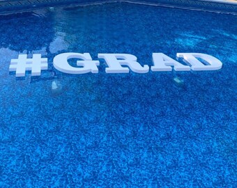 Floating Foam Letters: 2" Thick Pool Party Decor