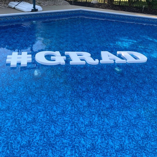 Floating Foam Letters: 2" Thick Pool Party Decor