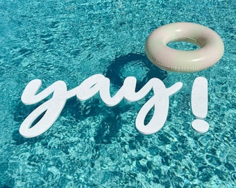 Custom Script Floating Foam Pool Letters and Numbers | Customizable Large Foam Letters or Numbers | Pool Party Decor