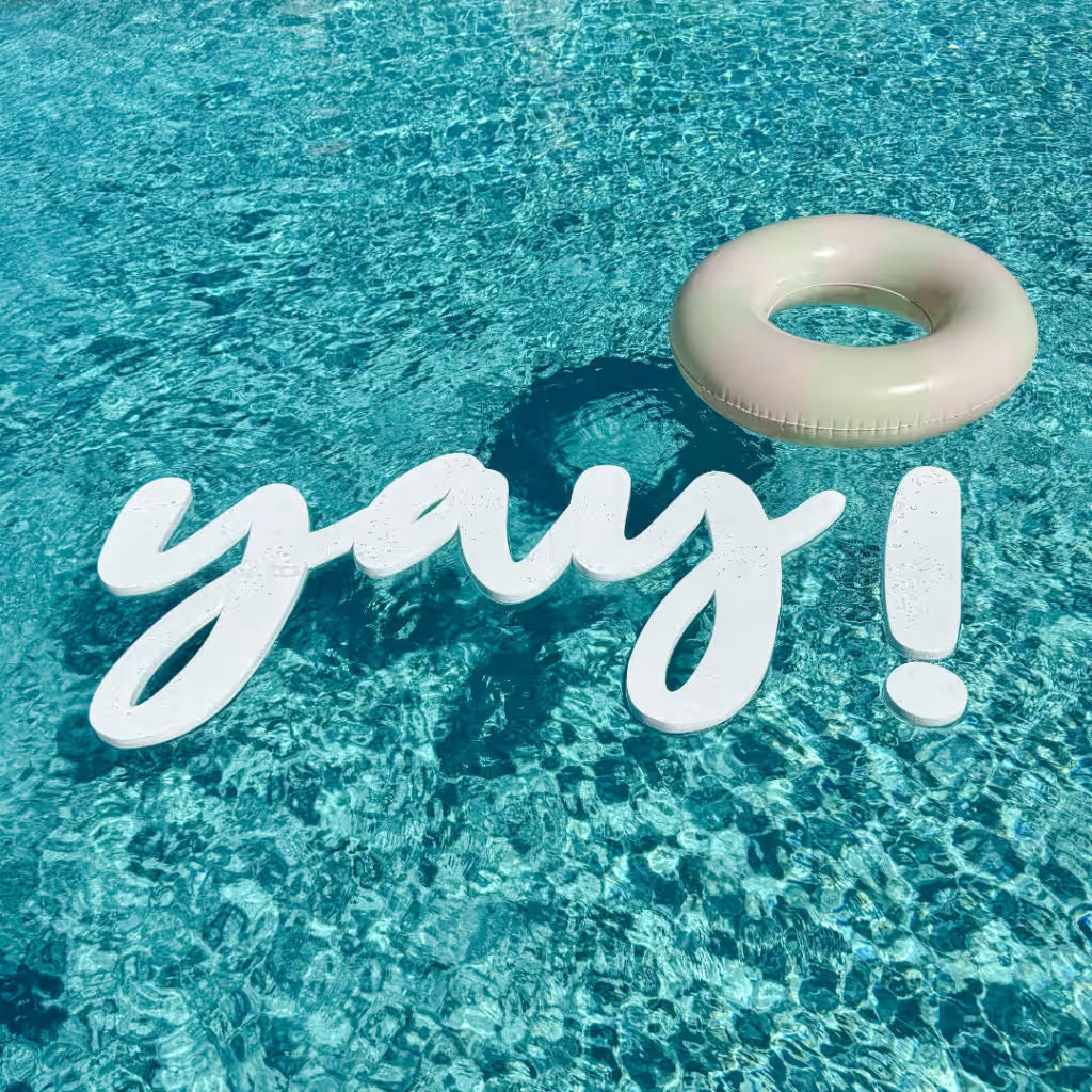 Custom Script Floating Foam Pool Letters and Numbers | Customizable Large Foam Letters or Numbers | Pool Party Decor