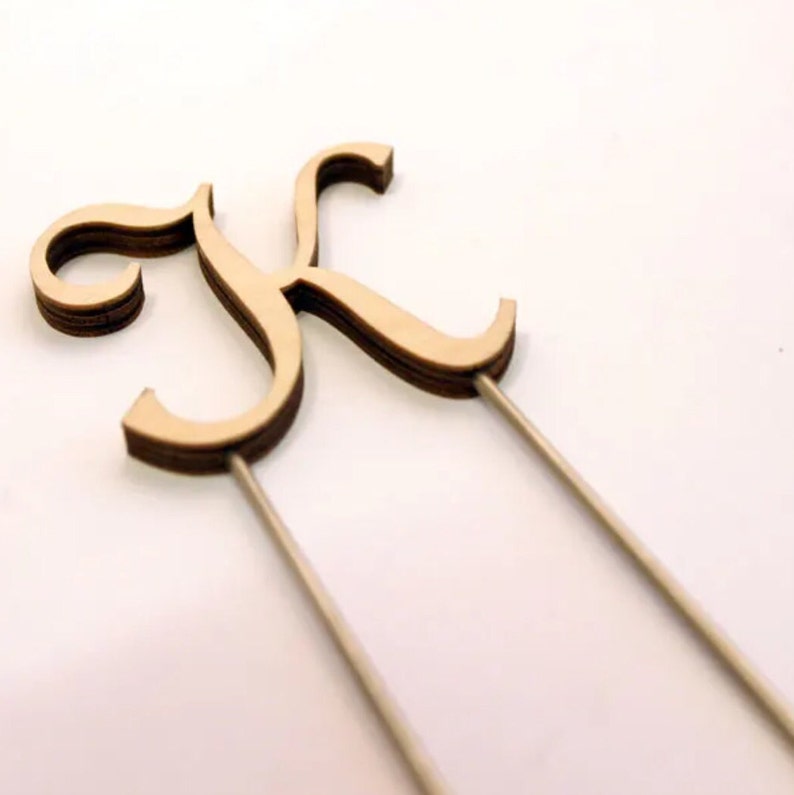 Wood Monogram Wedding Cake Topper Wooden Cake Topper Rustic Cake Topper DIY Cake Topper image 5