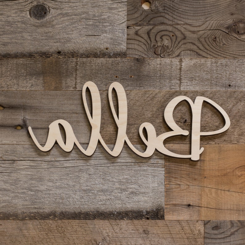 Script Wood Letters Cursive Wall Letters Nursery Name Etsy