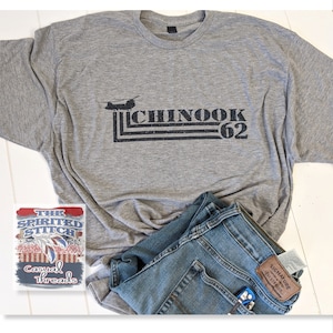Chinook Vintage Style T Shirt Heather Grey