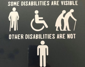 Invisible Disability Awareness Vinyl Decal | hEDS, Wheelchair, Advocacy, Laptop or Car Decal