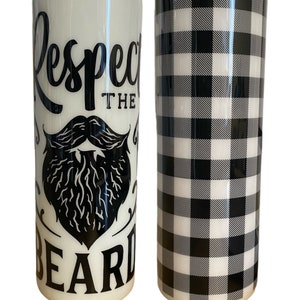 Respect The Beard plaid Tumbler