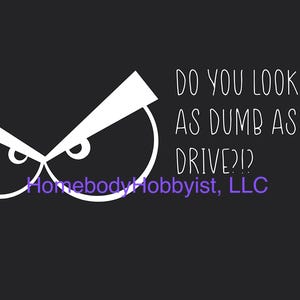 Funny “Do You Look As Dumb As You Drive” Vinyl Decal | Sarcastic Car Window Decal