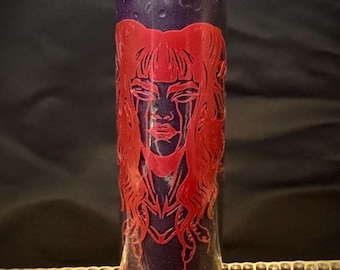 Hecate Pillar Candle – 8” Unscented Altar Candle | Witchcraft, Triple Goddess & Magical Decor | Pagan Ritual Candle