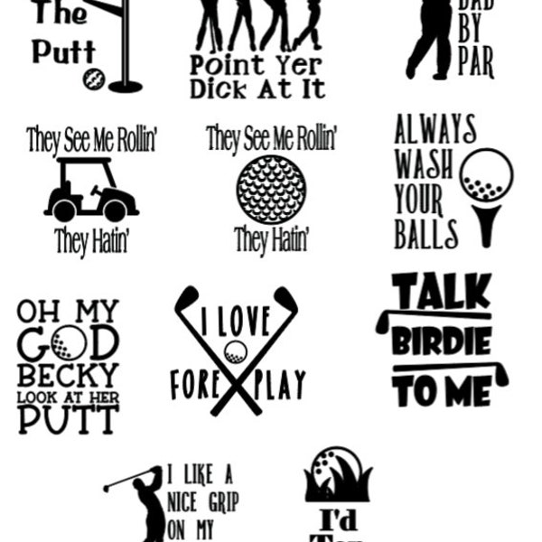 SVG - Funny Golf Bundle - 11 funny designs