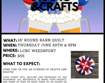 LCBC Drafts and Crafts - 18" Round Barn Quilt
