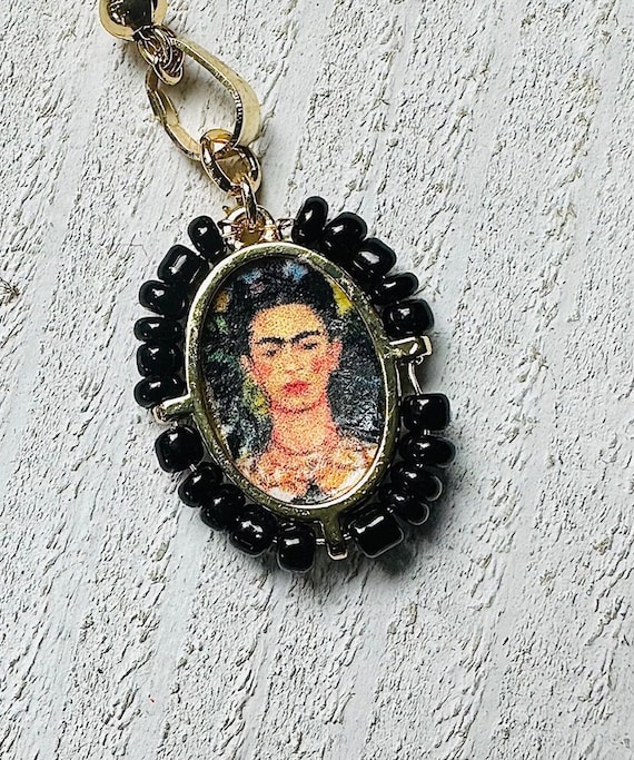 Beautiful Frida Kahlo Sacred Heart Necklace