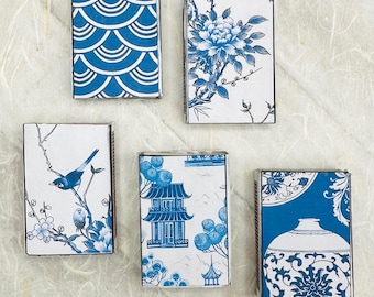Blue Chinoiserie Matchbox Set of 5