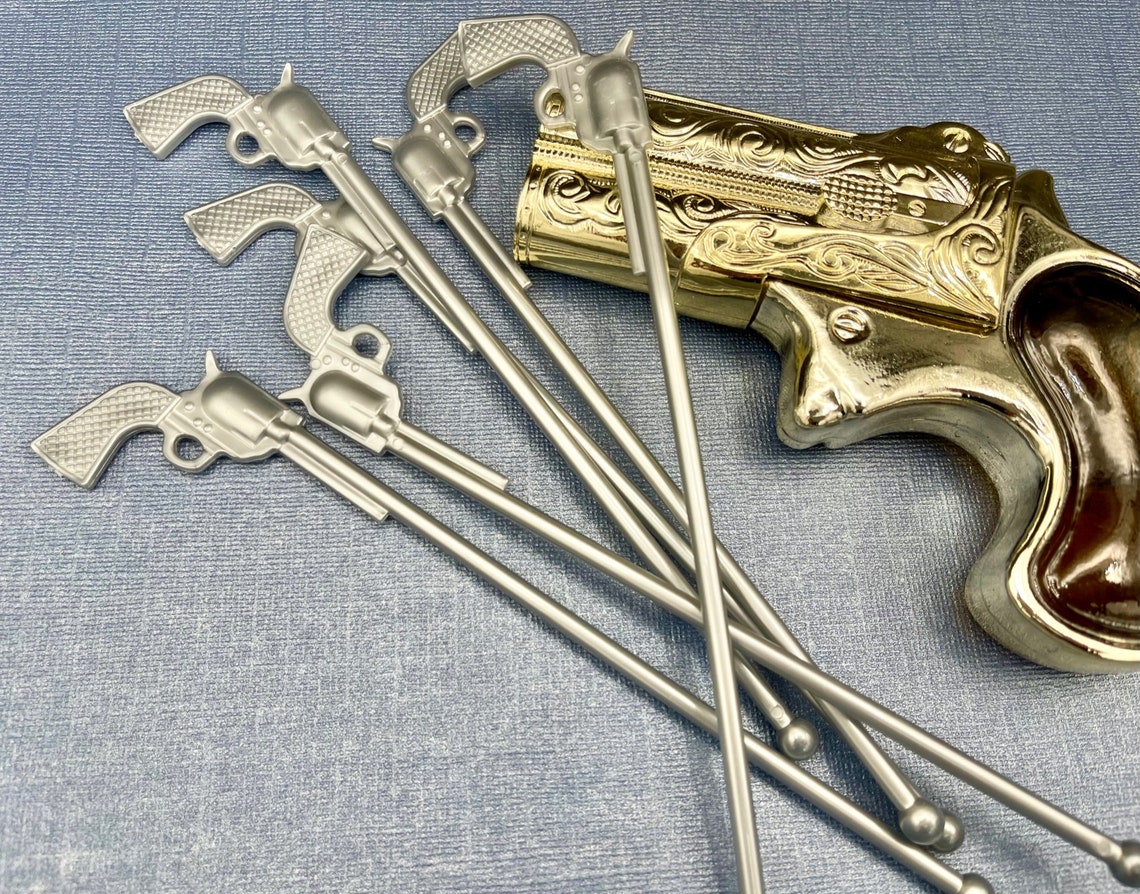 Set of 6 Gun Stir Sticks Swizzle sticks Drink Stirrers Bar Etsy