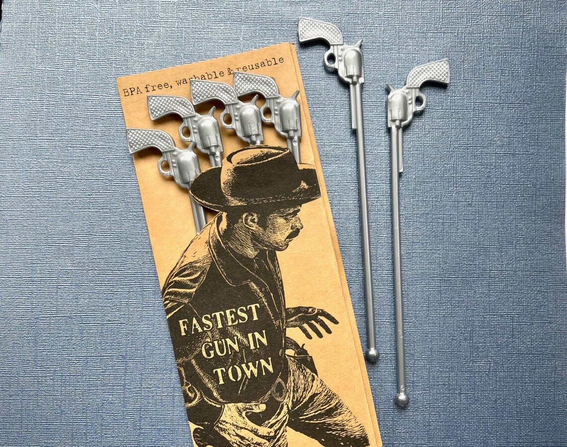 Set of 6 Gun Stir Sticks Swizzle sticks Drink Stirrers Bar Etsy