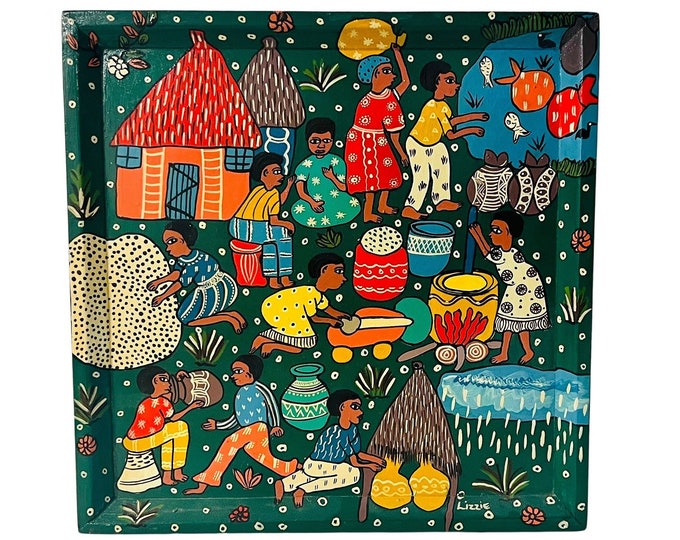 Hand-Painted African Rain Story Art