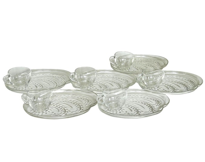 Federal Glass Luncheon/Snack Sets, S/6