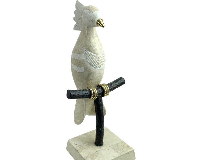 Large 19” Marble Parrot on Stand