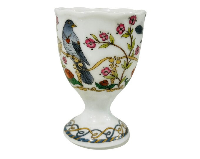 Egg Cup with Birds & Flowers by Hutschenreuther Germany