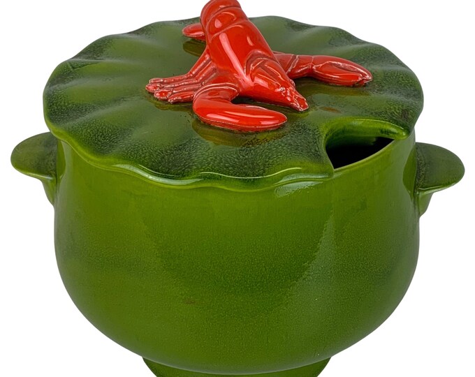 Midcentury Lobster-topped Ceramic Tureen