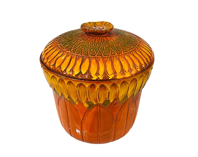 Hand-Made Sunflower Decorative Crock Pot