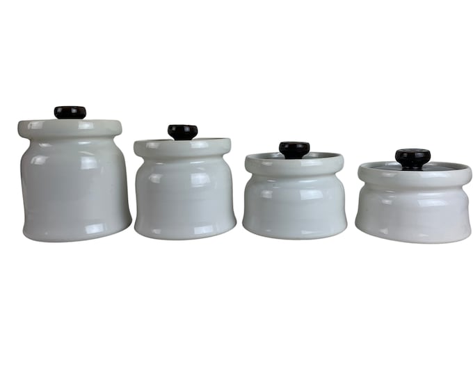 1960s Midcentury Ceramic Canisters, S/4