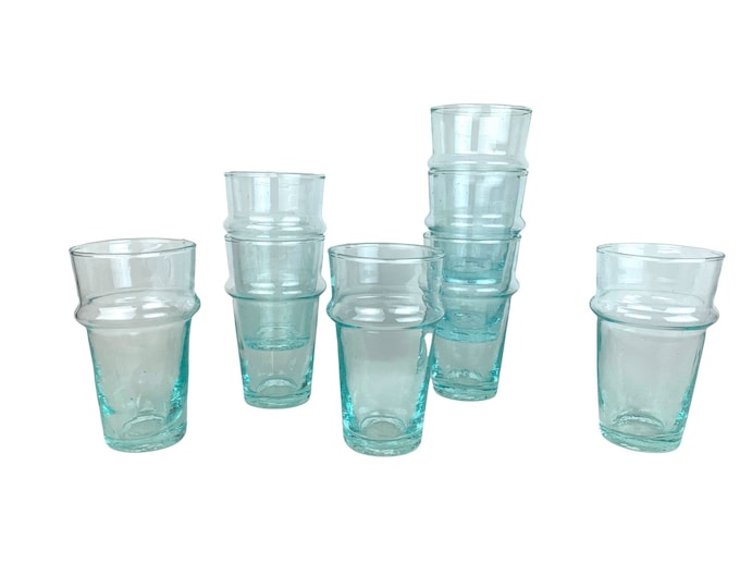 Moroccan Recycled Beldi Glassware, S/8