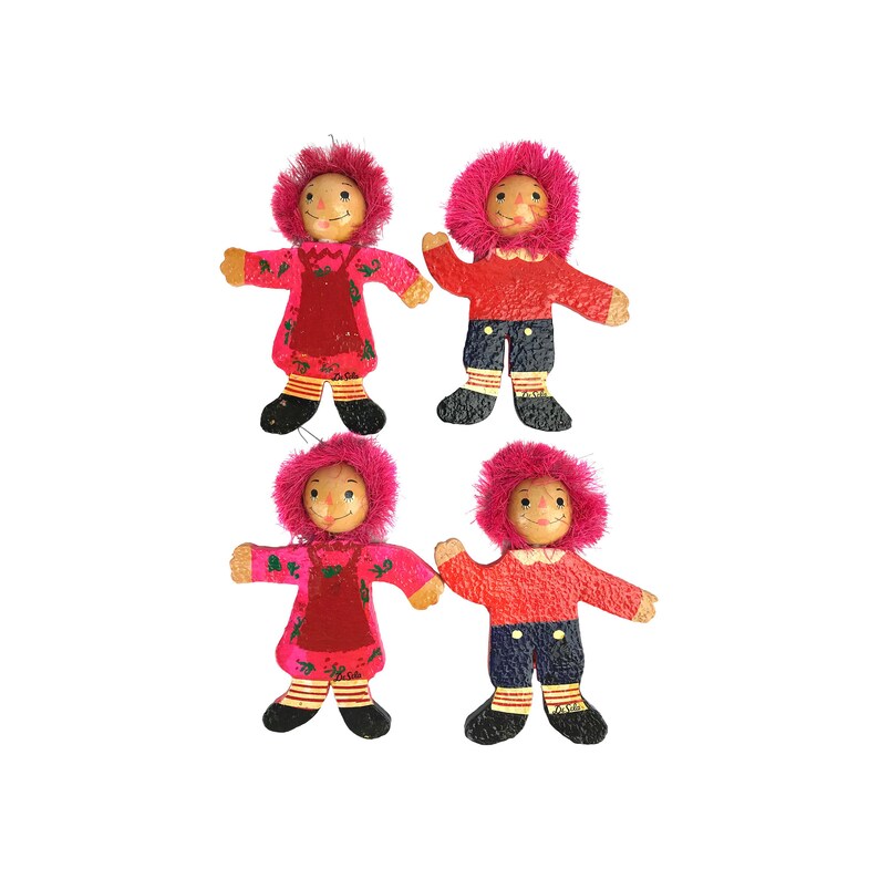 Raggedy AnnAndy Papier-M\u00e2ch\u00e9 Ornaments
