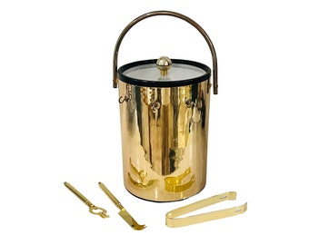 1970s Disco Gold Ice Bucket w/ Tools