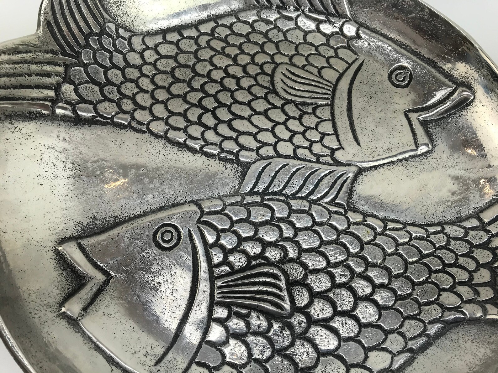 Embossed Metal Fish Platter Etsy