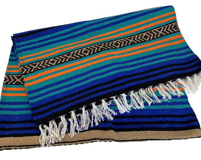 Colorful Mexican Fringed Throw Blanket