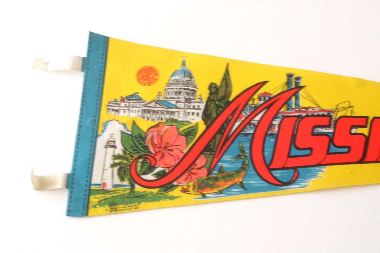 Mississippi Vintage Souvenir Felt Pennant Tourist Kitsch