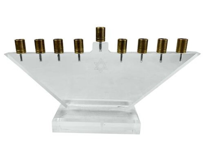 Lucite & Brass Hannukah Menorah