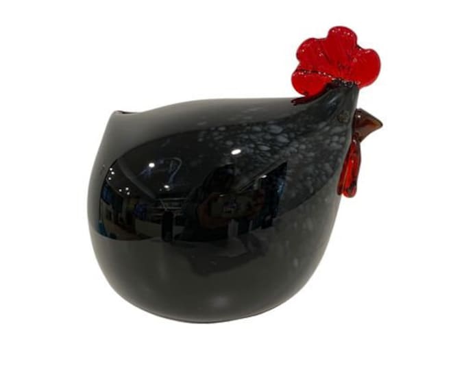 Hand-Blown Amber Glass Chicken