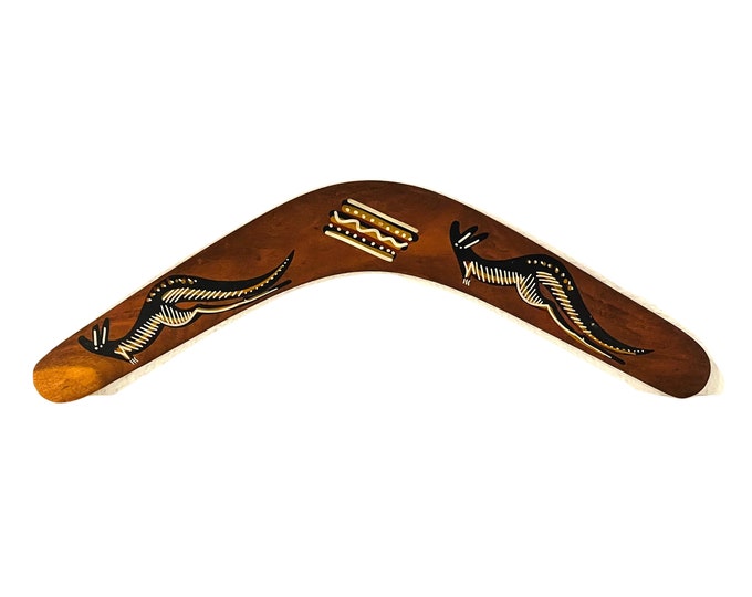 Australian Aboriginal Wood Boomerang by Kippa Ring - Kangaroo