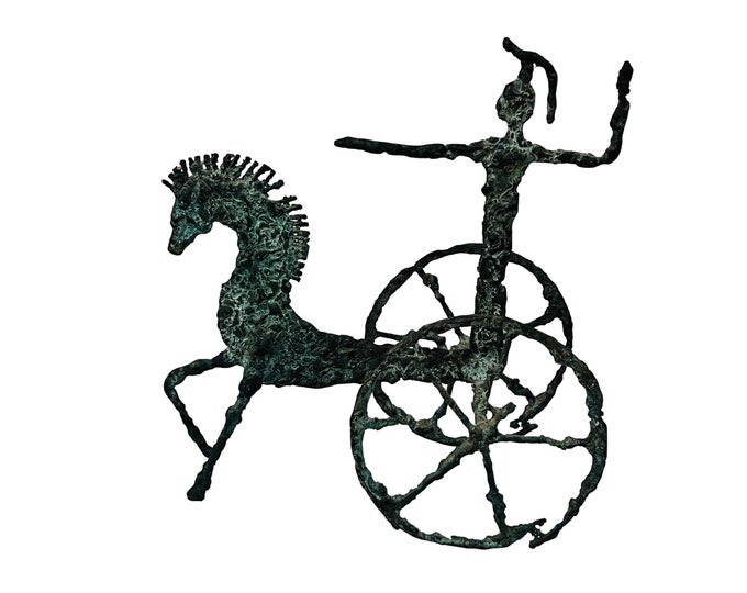 1960s Brutalist Etruscan Chariot & Horse