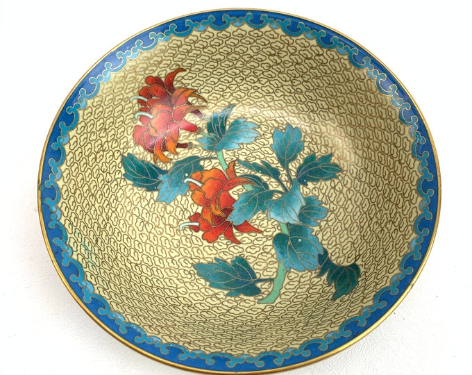 Cloisonné & Brass Bowl