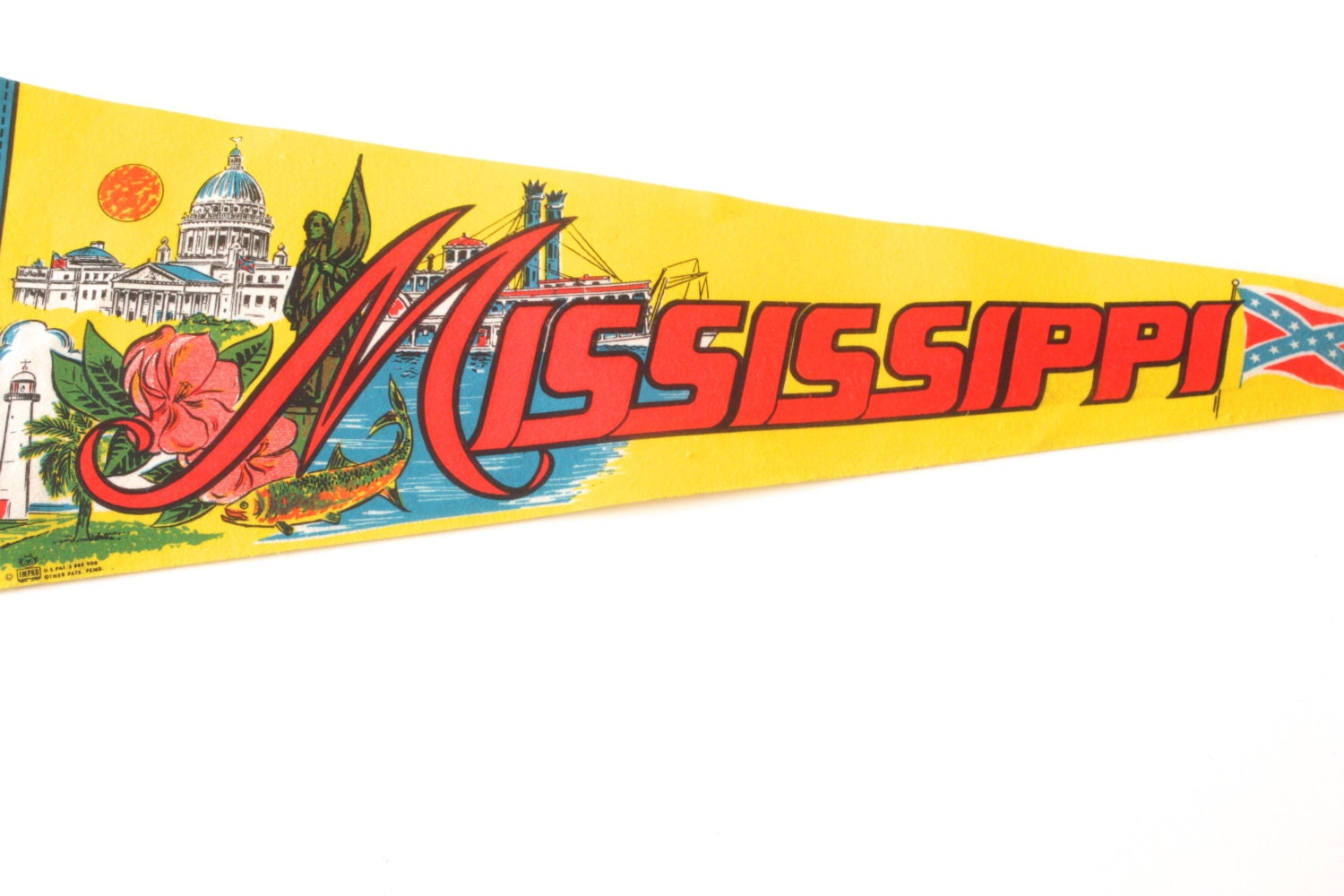 Mississippi Vintage Souvenir Felt Pennant Tourist Kitsch