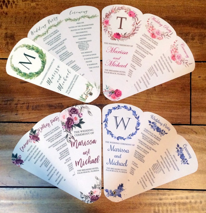 Yellow flowers design Event Program fans Program Fan Wedding Program Wedding Fan Programs Program Fan Wedding Fan