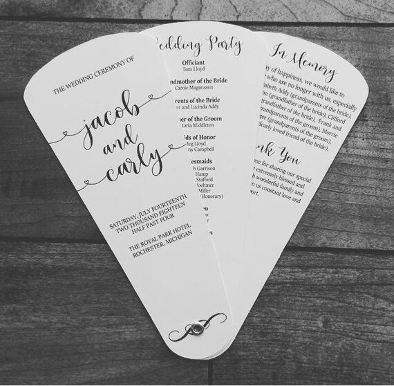 Wedding Program Fan Petal Fan Programs Program Fan Wedding Etsy