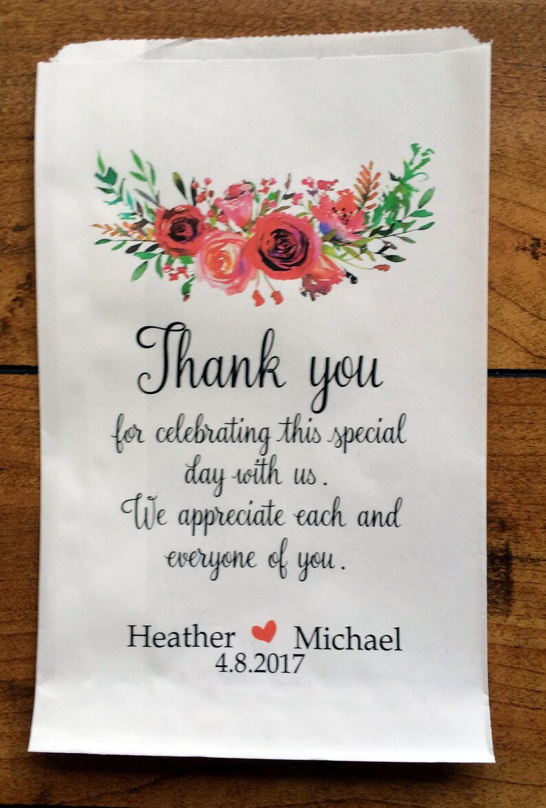 Custom Wedding Favor bags Favor bags Candy buffet bags Red Flowers Bags Wedding candy favors Wedding Anniversary Wedding candy bags