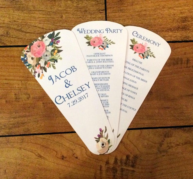 Yellow flowers design Event Program fans Program Fan Wedding Program Wedding Fan Programs Program Fan Wedding Fan