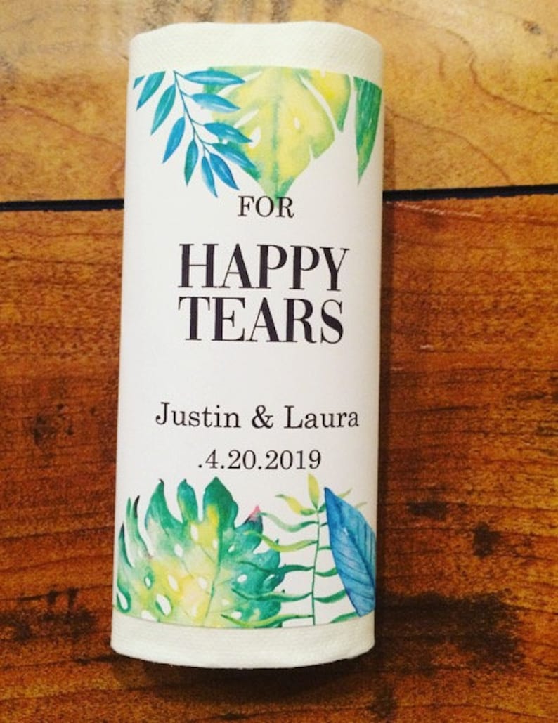 Wedding tissues Happy tears tissues Wedding Favors Wedding tissue pack Happy Tears tissue pack Happy Tears tags Tears of Joy tissue