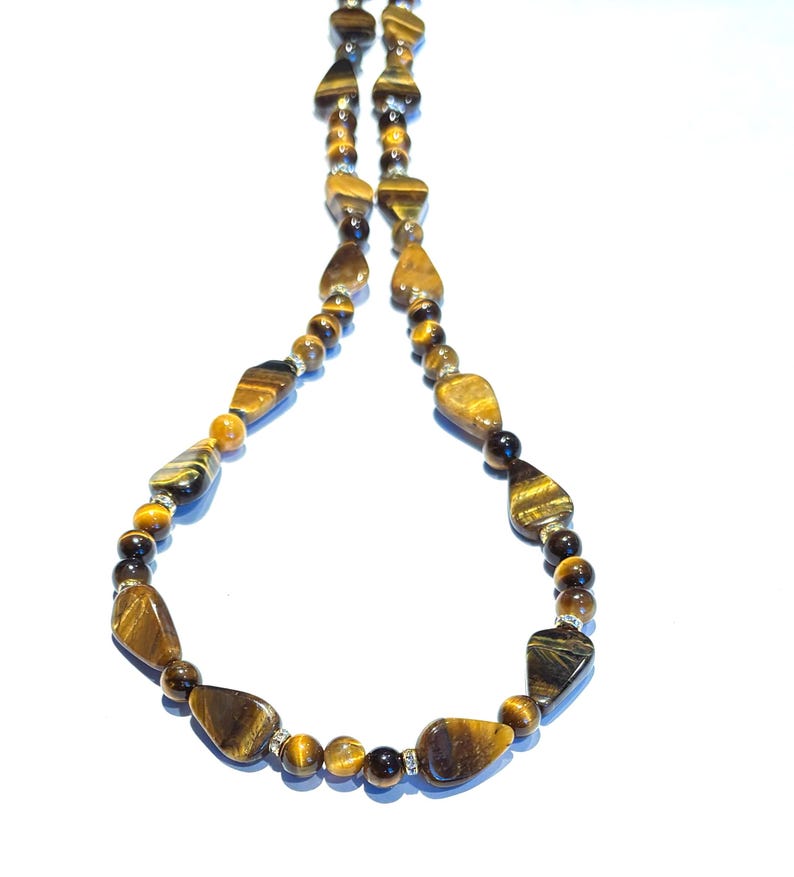Tiger Eye Bead Necklace & Optional Matching Earrings image 3