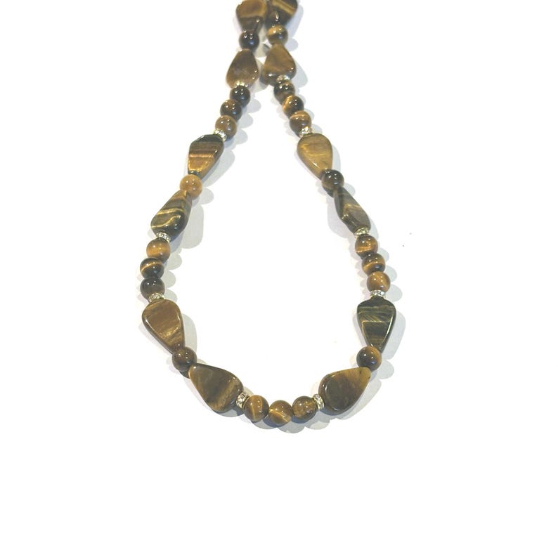 Tiger Eye Bead Necklace & Optional Matching Earrings Necklace Only