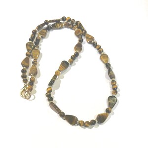 Tiger Eye Bead Necklace & Optional Matching Earrings image 1