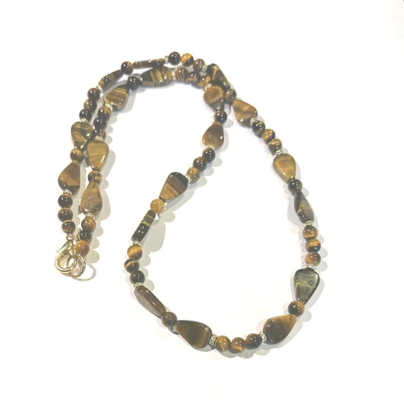 Tiger Eye Bead Necklace & Optional Matching Earrings