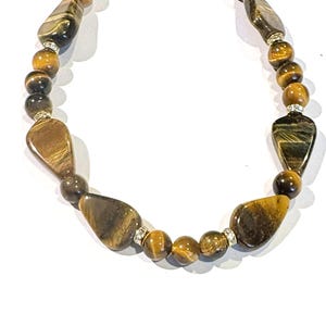 Tiger Eye Bead Necklace & Optional Matching Earrings image 5