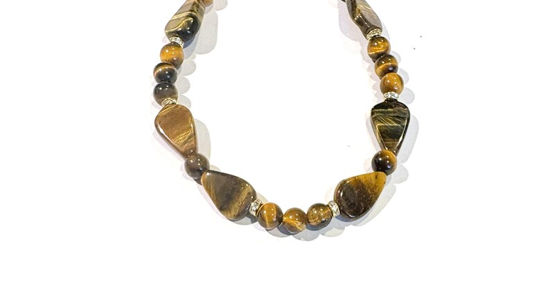 Tiger Eye Bead Necklace & Optional Matching Earrings image 5