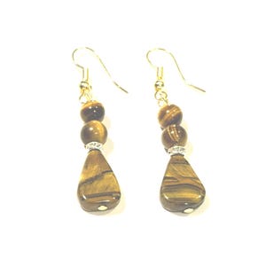 Tiger Eye Bead Necklace & Optional Matching Earrings Necklace & Earrings